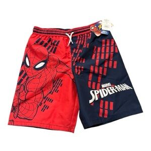 Marvel Spider-Man Boys Swim Trunks 12/14 NWT Quick Dry UPF 50+ Red Blue